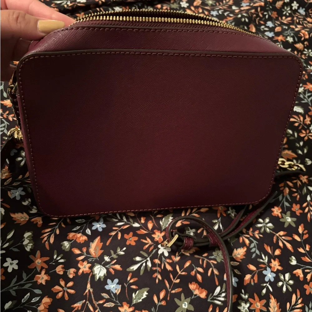 Michael Kors Crossbody Bag in Wine with Gold Hardware